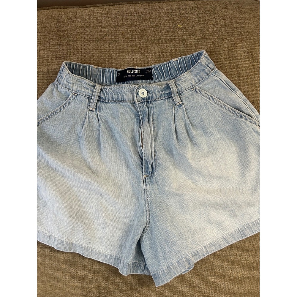 Hollister‎ Ultra High Rise Livvy Denim Shorts Elastic Waist Blue S Y2K 2000s